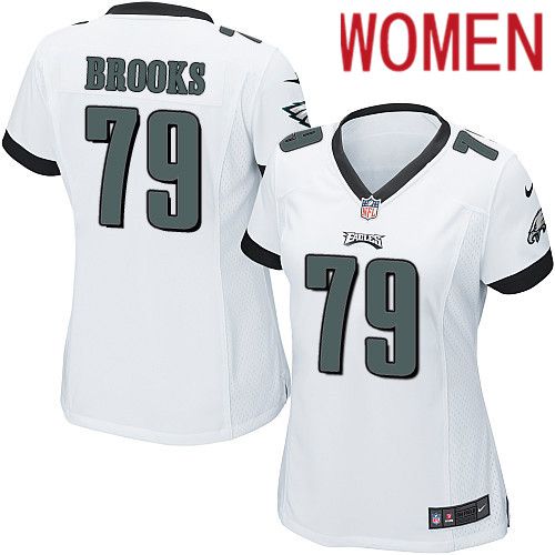 Women Philadelphia Eagles 79 Brandon Brooks Nike White Game NFL Jersey